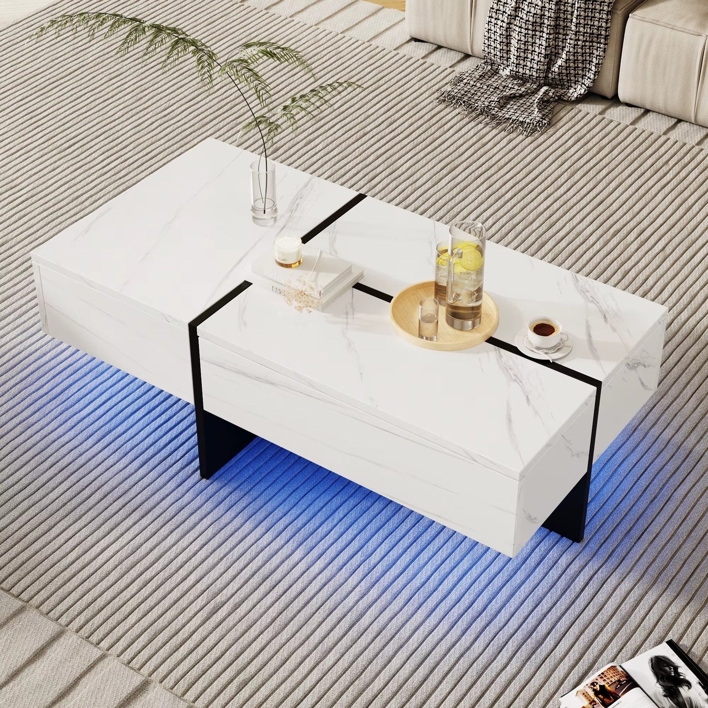 Table basse avec LED - Marbreleda