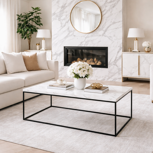 Table basse effet marbre - Carrara